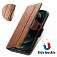 thumbnail image 5 of For Motorola Moto G Play 2023 Leather Phone Case Wallet Folio Flip Cover Casual Business, [RFID Blocking] Multi Hidden Anti-theft Card Holder Cash Slot, Side Magnetic Buckle, Stand Support,Brown, 5 of 9