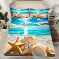 thumbnail image 2 of Erosebridal 3D Starfish Bed Sheets Set Twin Size, Kawaii Seashell Bedding Twin Size, Ocean Beach Sheet Set Twin, Super Cozy Room Decoration, 3-Piece, 2 of 7