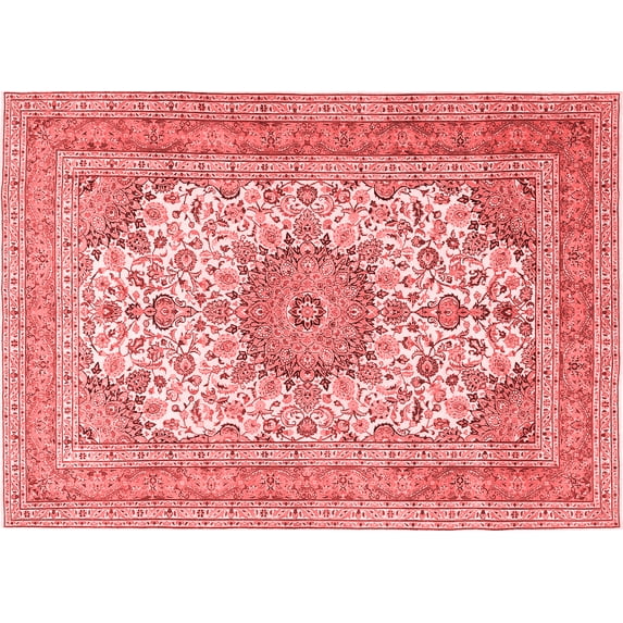 Ahgly Company Indoor Rectangle Medallion Red Traditional Area Rugs, 2' x 5'