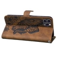 thumbnail image 3 of Allytech iPhone 11 Pro Max Case(6.5 inch 2019), Glitter Shiny Butterfly Rhinestone PU Leather Wrist Strap Flip Kickstand Carrying Case with Magnetic Closure for Apple iPhone 11 Pro Max 2019, Brown, 3 of 5