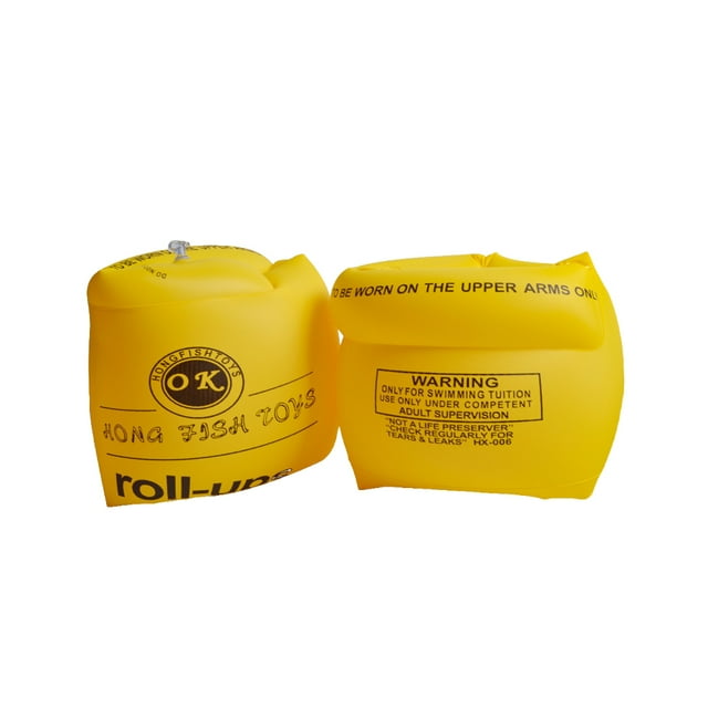 2 Pieces Inflatable PVC Swim Belts Adjustable Arm Bands Self-taught Tube Armlets Teenagers Sports Training Equipment Toys Yellow