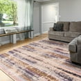 thumbnail image 6 of Cydiria Soft Modern Geometric Striped Boho Plush Area Rug, 4' x 6', Mauve/Taupe, 6 of 8