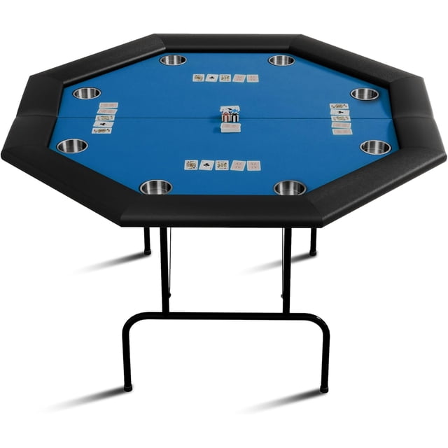 8-Player Octagon Poker Table with Foldable Legs & Cup Holders