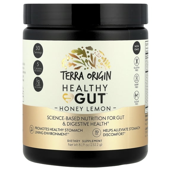 Terra Origin Healthy Gut, Honey Lemon, 8.19 oz (232.2 g)