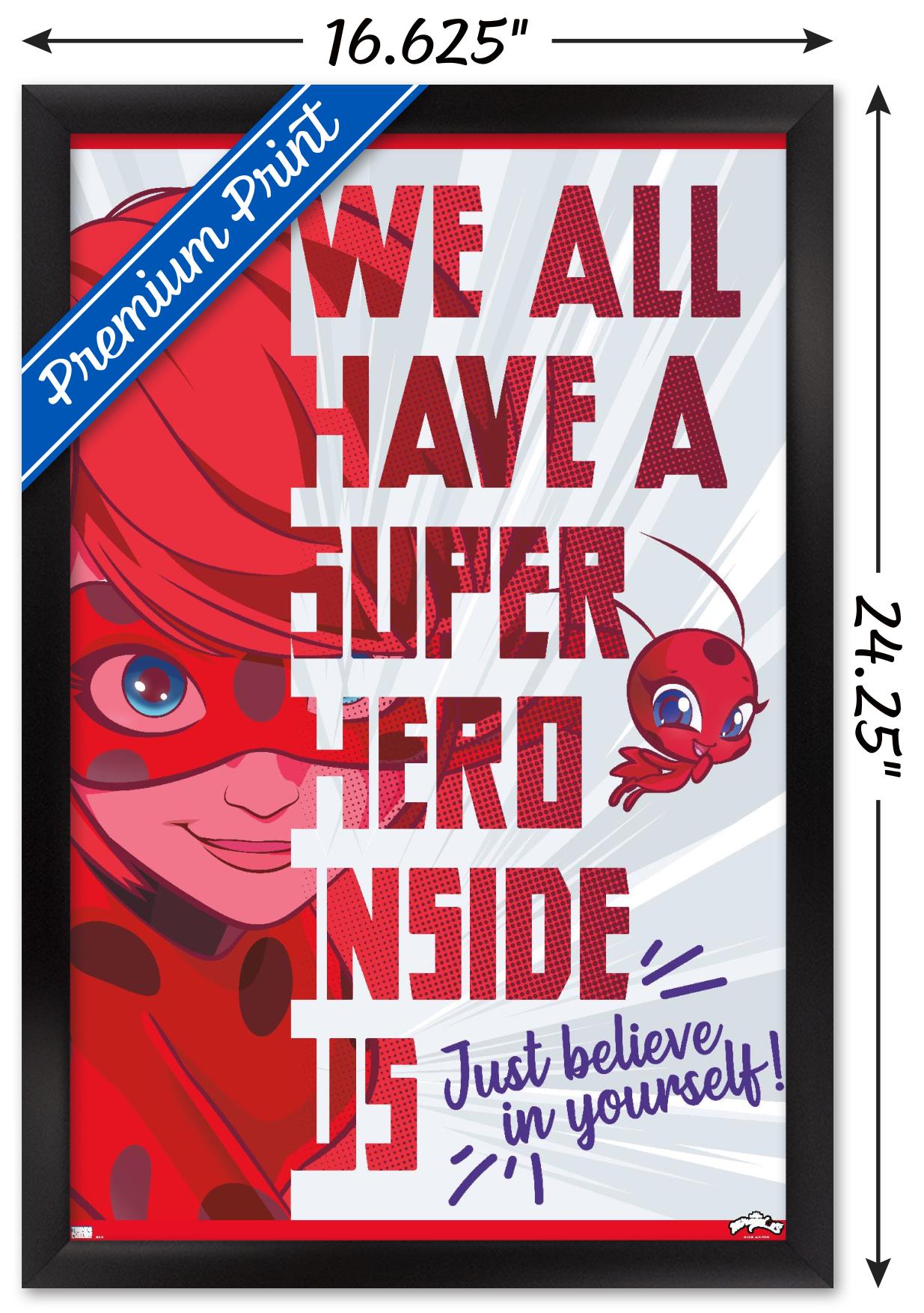 Miraculous - Hero Wall Poster, 14.725" x 22.375", Framed