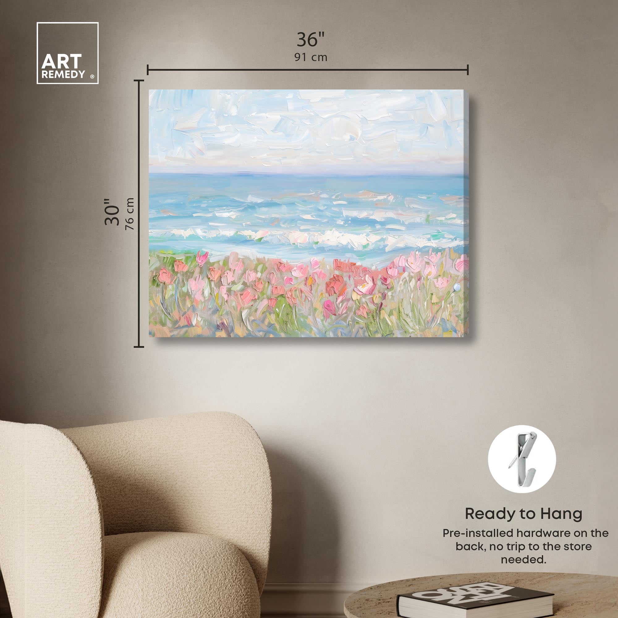 Waves of Peace Canvas Famous Artist Prints by Art Remedy, Gallery Wrapped, 36 x 30