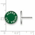 thumbnail image 2 of Sterling Silver Rh-Plated Logoart Alpha Sigma Tau Enameled Post Earrings (12 X 12) Made In United States ss019als, 2 of 5