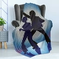 thumbnail image 4 of 70s Party Soft Flannel Fleece Blanket, Couple Silhouettes on the Dance Floor in Night Life Oldies Seventies Fun, Cozy Plush for Indoor and Outdoor Use, 50" x 60", Blue Purple Black, by Ambesonne, 4 of 5