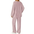 thumbnail image 6 of Wutalume Women's 2-Piece Sweater Suit Set, Cozy Knit Top and Pants for Home Wear, Matching Casual Fashion Outfit,Pink 2XL, 6 of 6