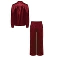 thumbnail image 2 of Haitryli Boys Worship Clothes Liturgical Tunic Top with Wide-Leg Pants Lyrical Church Choir Robe Praise Dance Clothes Burgundy 12, 2 of 6