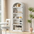 thumbnail image 5 of Bookcase 5 Shelf Arched Bookshelf 71.65in Tall Bookcase Farmhouse Display Storage Rack Wooden Bookshelves for Home Office, Living Room, 5 of 6