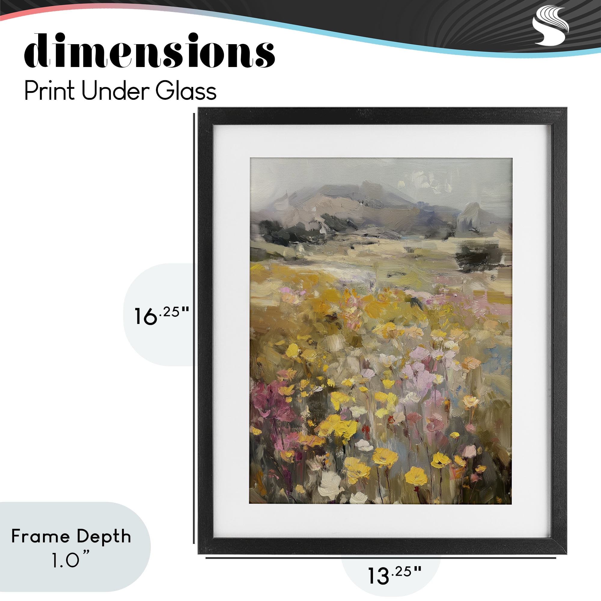 Stupell Industries Meadow's Heartbeat Abstraction Black Framed Print Under Glass, design by Svetlana Aleynikova