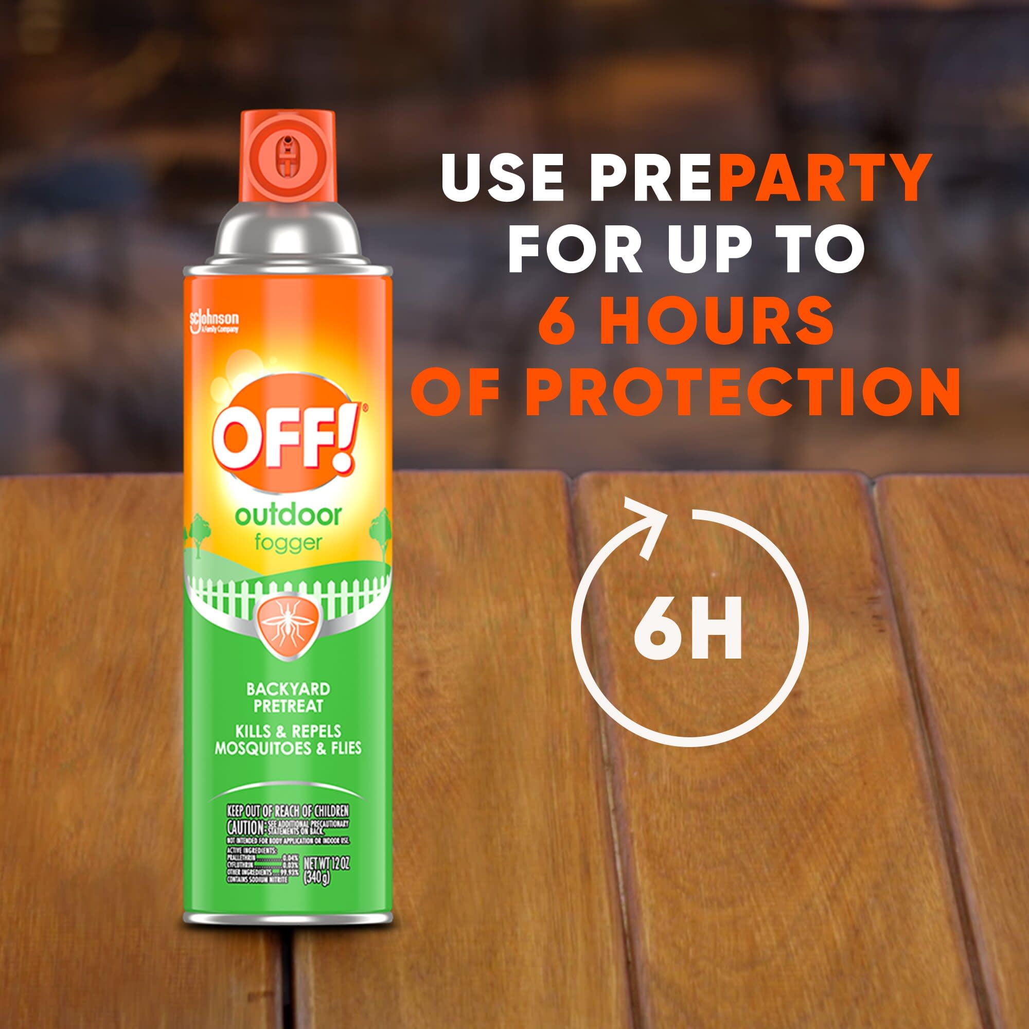 (4 pack) OFF! Outdoor Mosquito Fogger, Campsite Insecticide with up to 6 Hours of Protection, 12 oz