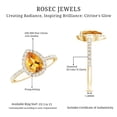 thumbnail image 6 of Rosec Jewels Citrine Teardrop Engagement Ring with Halo - 6X8 mm - Natural Citrine Diamond Ring - AAA Quality - with Jewelry Box, 18K Yellow Gold, US 4.00, 6 of 9