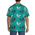 thumbnail image 3 of Sikiie Funny Chicken Men's Wrinkle Free Untucked Cuban Shirt Business Casual Button Down Shirts Short Sleeve ShirtMedium, 3 of 5