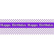 Happy Birthday Edible Purple Stars Cake Border Decoration Banner - Purple