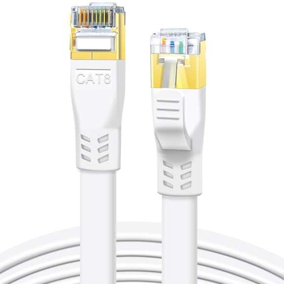 DDMALL CAT 8 Ethernet Cable 82ft, High Speed 40Gbps 2000MHz Flat CAT8 Patch Cord, Gigabit Internet Network LAN Cable with Gold Plated RJ45 for Gaming