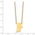 thumbnail image 2 of 925 Sterling Silver Gold Plated RI State Shaped Pendant with chain, 2 of 2