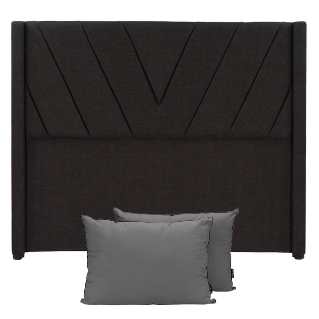 Cabecera Queen Size Dicasa Aurora Negro + 2 Almohadas