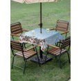 thumbnail image 3 of Outdoor Tablecloth with Umbrella Hole and Zipper, Sky Blue Christmas Square Table Cloth 60x60 Inch Waterproof Tablecloth, Winter Snowman Squirrel Cat Snowflakes Picnic Table Cover for Patio Camping, 3 of 7