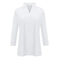 thumbnail image 5 of Long Sleeve Shirts For Women 3/4 Length Sleeve V Neck Collared Tops Summer Business Casual Work Shirts Fashion Outfits Womens Long Sleeve Tops, 5 of 5