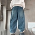 thumbnail image 5 of MKOSPLRT Distressed Jeans for Boy Elastic Waist Baggy Straight Wide Leg Denim Pants Vintage Washed Streetwear Jean with Pocket 7-17 Years, 5 of 8