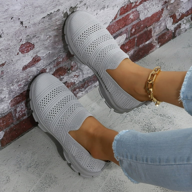 Sneakers For Women Casual Sport Shoes Mesh Running Shoes Knit Detail Slip On Running Shoes Sneakers Women 9.5 Casual Shoe Filler for Sneakers Women
