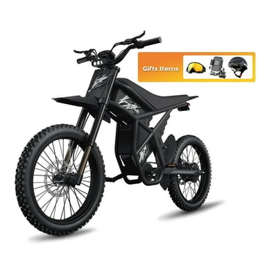 Ridingtimes GT73 Electric Dirt bike for Adults, 2000W Hub Motor,18.2AH*2 Electric Bike with 25" tires Digital Screen Carbon Steel,Black UL2849 One Seat