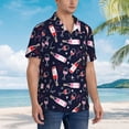thumbnail image 3 of Bingfone Men's Short Sleeve Button Down Shirts Hawaiian Love Wine Printed Beach Shirt, 3 of 7