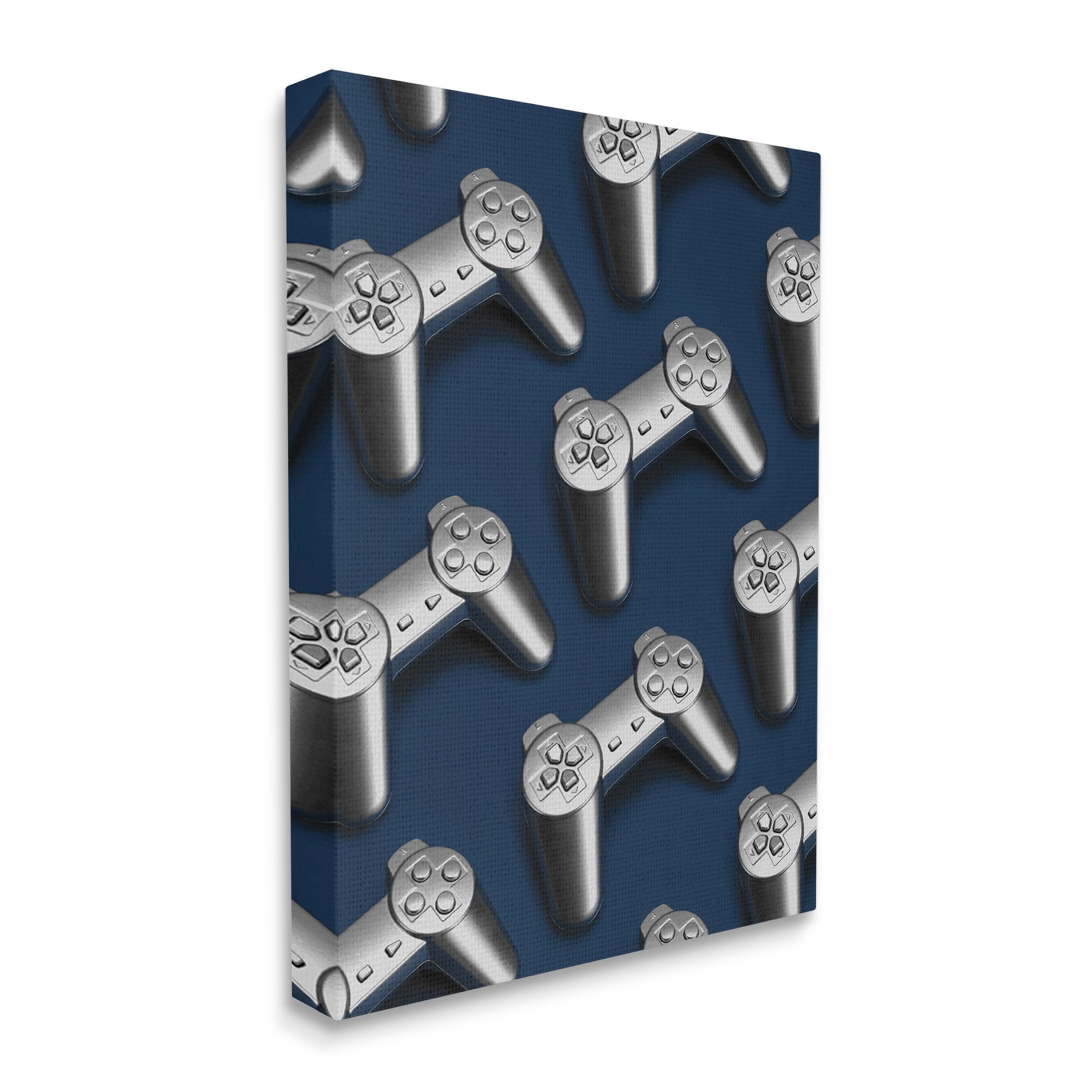 Stupell Industries Video Game Controller Pattern Art for Kids Painting Gallery Wrapped Canvas Print Wall Art