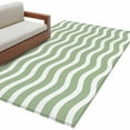 thumbnail image 2 of Sage Green Stripe Area Rugs 2.7x5 for Living Room, Farmhouse Striped Modern Waves Moires Non Slip Washable Rug Runner, Low Pile Indoor Floor Carpet Mat Bathroom Rugs for Bedroom, Kids Room, 2 of 9