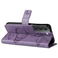 thumbnail image 5 of SaniMore for Samsung Galaxy S21 FE Magnetic Flip Wallet Case, [RFID Blocking] Card Holder PU Leather 3D Butterfly Embossing Cover with Kickstand & Wrist Strap Shockproof Protective Shell, Purple, 5 of 7