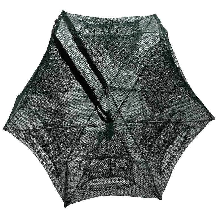 Frabill Kwik-Stow Folding Fishing Net, 16 x 14 Hoop, Black Transparent Mesh  Netting 