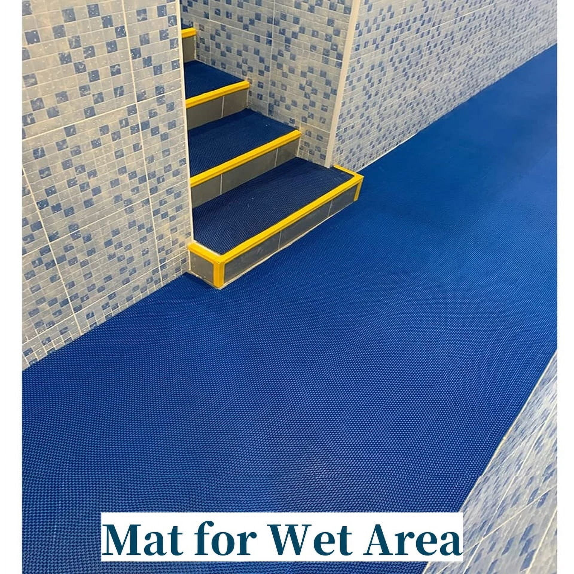 OVYEOFR Pool Deck Drainage Mat – 3 x 10Ft PVC UV-Proof Heavy Duty Outdoor Flooring for Wet Areas, Doubles as Restaurant Floor Mats(Blue)