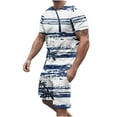 thumbnail image 2 of Edvintorg Plus Size Outfits for Men Hawaiian Print Short Sleeves Casual Beach Short Sleeve Shirts and Shorts Sets 2 Piece Outfits for Men Summer White XXL, 2 of 5