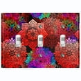 thumbnail image 1 of Metal Light Switch Plate Cover Rainbow Mandala Red Flower Tile Pattern MDL094, 1 of 13