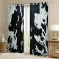 thumbnail image 2 of Cowhide Blackout Curtains Western Decor,Grey Black and White Milk Cow Print Curtains & Drapes,Wild Cattle Highland Cow Window Curtains,Farmhouse Animal Skin Window Treatments, 2 of 6
