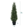 thumbnail image 6 of 2 Pack 3ft Artificial Cedar Topiary Trees for Outdoors, Fake Cypress Plants with Solar Light String, Faux uv resistant Plants for Home Front Porch Decor, Housewarming Gift, 6 of 9