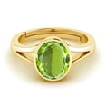thumbnail image 2 of Natural Certifed 925 Sterling Silver Gold Plated Green Peridot Gemstone Ring Woman And Men, 2 of 3