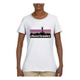 thumbnail image 2 of Wild Bobby Cheerleader Silhouette Girl Sports Women Graphic Tee, White, Medium, 2 of 5