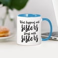 thumbnail image 3 of CafePress - What Happens With Sisters - 11 oz Ceramic Mug - Novelty Coffee Tea Cup, 3 of 4