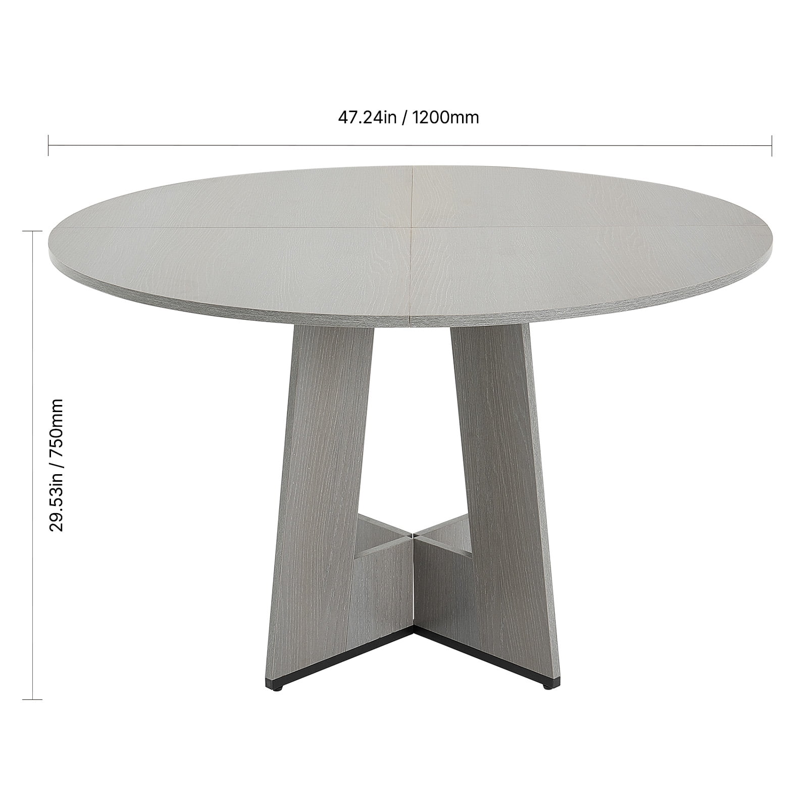 KFFKFF Circular Dining Table, 47-inch Timber Table for Two to Four Individuals, Countryside-Inspired Circular Mealtime Furnishing, Casual Tables with Robust Timber Supports