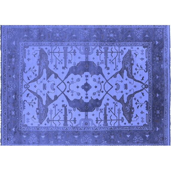 Ahgly Company Indoor Rectangle Oriental Blue Industrial Area Rugs, 2' x 4'