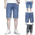 thumbnail image 5 of Hpapadks Jeans Shorts for Men Straight Leg Classic Loose Fit Denim Bermuda Shorts with Pockets Summer Casual Knee Length Vintage Men's Denim Shorts Blue 38, 5 of 6