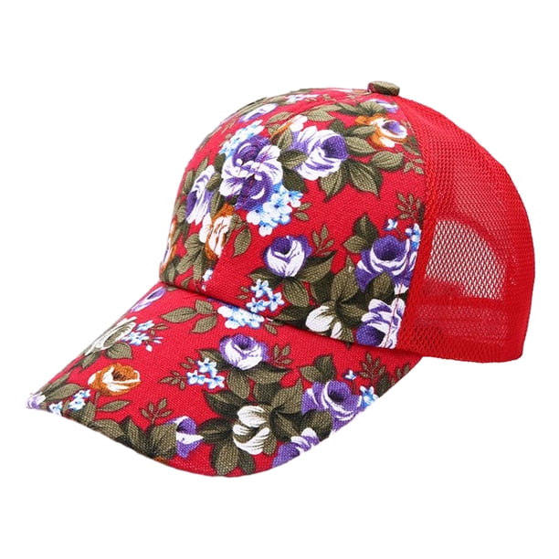 Qarigey Gorra de béisbol de estilo deportivo para mujer - Correa ajustable y sombreros de protección solar para mujer Gorra femenina Sombreros rojo brillante