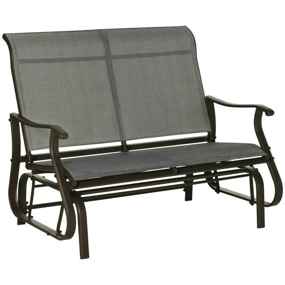 Barara King Patio Glider Chair, Outside Rocking Glider Swing Chair,2-Person Outdoor Glider Bench,Patio Glider Loveseat Chair,2 Seats Porch Rocking Glider, Mixed Grey