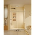 thumbnail image 2 of Huloretions Shower Door,Modern Frameless Shower Door in Stainless Steel 60"Wx76"H(8mm),Tempered Glass Shower Doors with Seal Strip Parts and Handle,Easy Sliding Shower Door Easy to Clean, 2 of 8