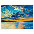 thumbnail image 2 of Designart Cloudy Wide Open Sunset Over Ocean Horizon Canvas Wall Art, 2 of 4