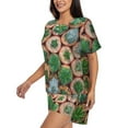 thumbnail image 3 of Womens Pajama Sets With Pocket, Cactus 4 Lounge Sets Short Sleeve Sleepwear PJ Sets for Women, 3 of 6
