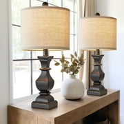 Oneach Retro Table Lamps Set of 2 Nightstands Lamps for Bedroom Living Room 20.5 Vintage Rustic Bedside Lamp